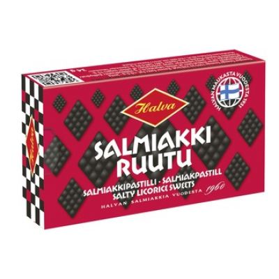 Пастилки с ксилитом Halva Salmiakkiruutu 34г