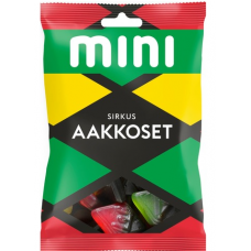 Жевательные конфеты со вкусом салмиака и фруктов Malaco Mini Aakkoset Sirkus 120г