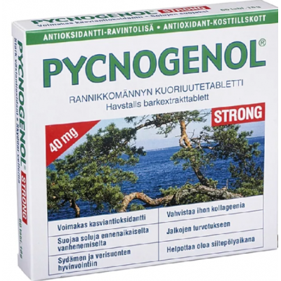 Таблетки с экстрактом коры прибрежной сосны Pycnogenol strong 60 таб