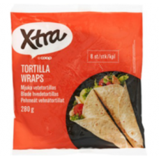 Пшеничные лепешки XTRA Tortilla Wraps 280г 8шт