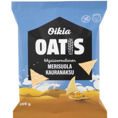 Овсяные чипсы с морской солью Oikia Oatis Merisuola Kauranaksu 150г