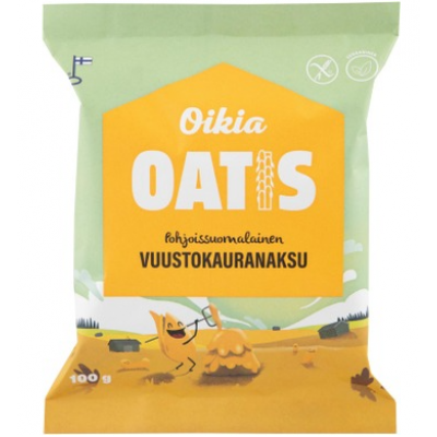 Овсяные чипсы Oikia Oatis Vuustokauranaksu с ароматом сыра 100г