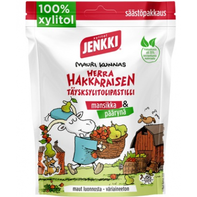 Ассорти пластинок с ксилитом Jenkki Herra Hakkarainen Mansikka & Paaryna 150г клубника груша