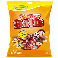 Жевательные конфеты с нугой Woogie Fruit Funny Balls 150г