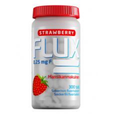 Таблетки Flux Strawberry с клубникой с фторидом для зубов 300 шт