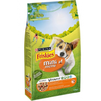 Сухой корм Friskies Mini Menu 1,5 кг с курицей и овощами для собак до 12 кг