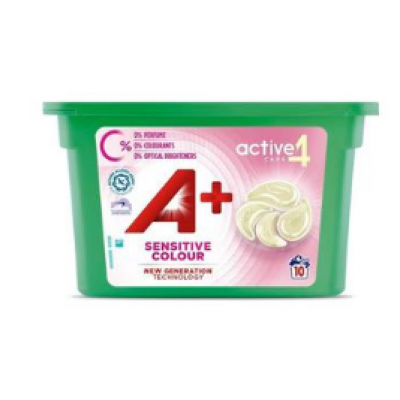 Капсулы для стирки A + Sensitive Color Active4 10шт