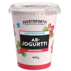 Йогурт безлактозный Juustoportti AB-jogurtti 400г mansikka клубника