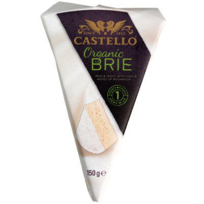 Сыр с белой плесенью Castello Organic Brie Valkohomejuusto 150г треугольник