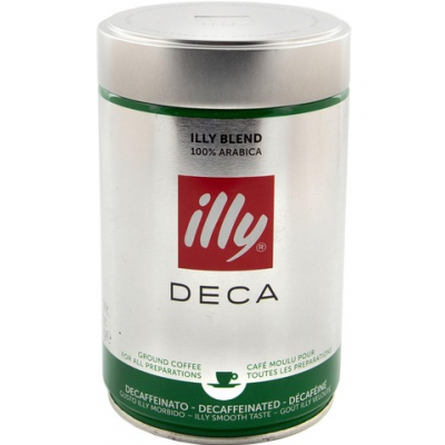 Молотый кофе эспрессо Illy Deco 250г без кофеина в ж/б