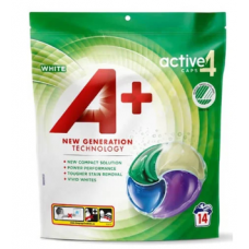 Гелевая таблетка для стирки белого белья A+ Active4 White 14шт