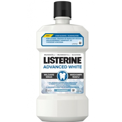 Ополаскиватель для рта Listerine Advanced White Milder Taste Whitening Mouthwash 500 мл