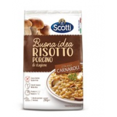 Итальянское ризотто с грибами и рисом Карнароли Riso Scotti Risotto 210г без глютена 