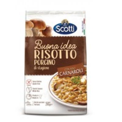 Итальянское ризотто с грибами и рисом Карнароли Riso Scotti Risotto 210г без глютена 