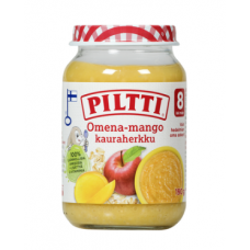  Яблочно-манговый десерт с овсянкой Piltti Omena-Mango-Kauraherkku 190 г с 8 месяцев