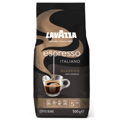 Кофе в зернах Lavazza Espresso Classica 500г в мягкой упаковке степень обжарки 5/10