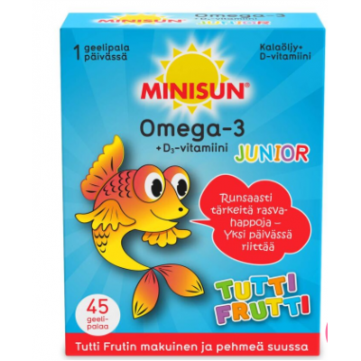 Витамины MINISUN OMEGA-3 + D3 JUNIOR TUTTI FRUTTI 120шт