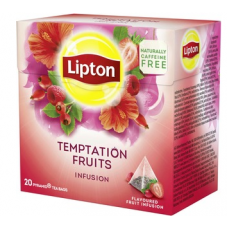 Ароматизированный травяной чай без кофеина Lipton Temptation Fruits Pyramidi 20шт