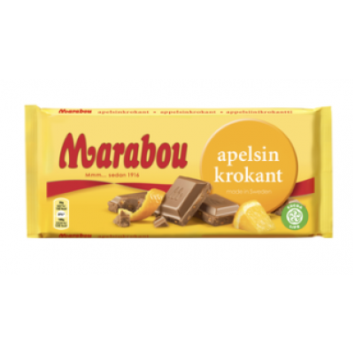 Плиточный шоколад Marabou Apelsiinikrokantti 200г с апельсином