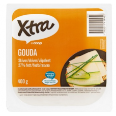 Сыр в нарезке X-tra Gouda 27% 400г