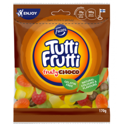 Жевательные конфеты Fazer Tutti Frutti Fruity Choco 170 г