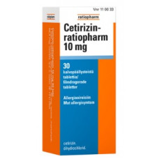 Противоаллергический препарат CETIRIZIN ratiopharm 10 mg 30таб