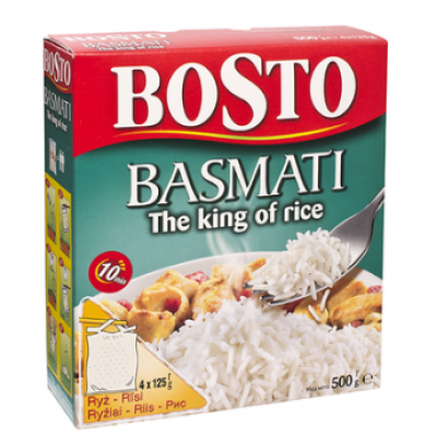 Рис басмати BOSTO Basmati riis 500г в пакетиках 4х 125г