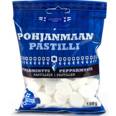 Традиционные леденцы с перечной мятой Finlandia Candy Pohjanmaan Pastilli 150г