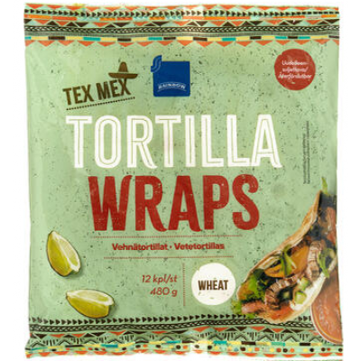 Тортильи пшеничные Rainbow Tex Mex tortilla wraps 12шт 480 г