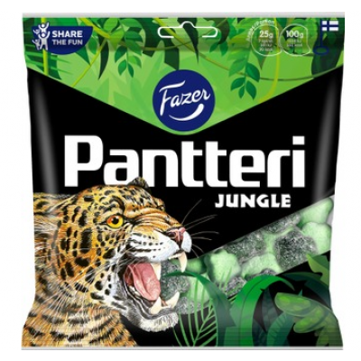 Конфеты лакричные с красным апельсином-ментолом Fazer Panther Jungle Mix 280г