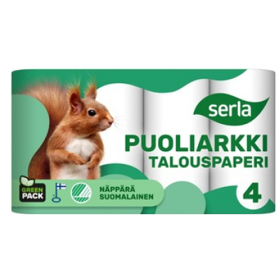 Бумага кухонная Serla Talouspaperi Puoliarkki 4шт