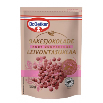  Шоколадные кнопочки Dr. Oetker Ruby-suklaanappi leivontaan 100г для выпечки