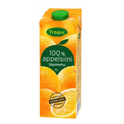 Сок апельсиновый Tropic Appelsiinitaysmehu 100% 1л