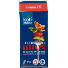 Сливки для еды Kotimaista laktoositon Ruoka 7% 2дл без лактозы UHT