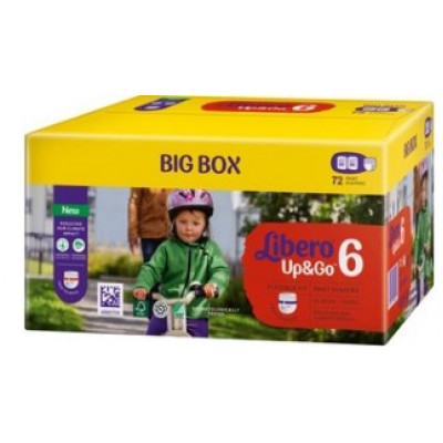 Подгузники Libero Up&Go Big Box размер 6 72 шт на вес 13-20кг