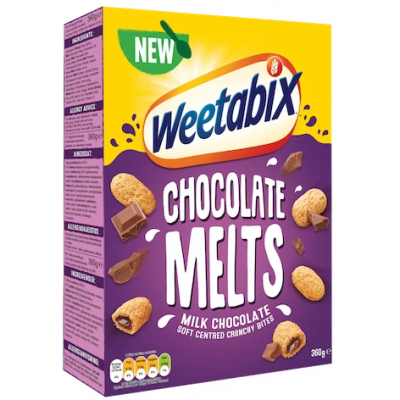 Хрустящие цельнозерновые подушечки Weetabix Melts maitosuklaa 360г с шоколадной начинкой