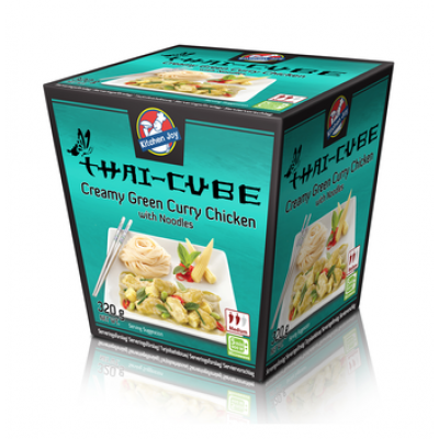 Зеленый карри с курицей и лапшой Kitchen Joy Thai-Cube Creamy Green Curry -Kanaa Ja Nuudeleita 320г