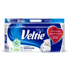 Туалетная бумага трехслойная Veltie Wc-Paperi Softwhite 8шт