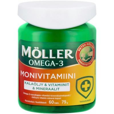 Мультивитамины и минералы с Омега-3 Moller MONIVITAMIINI Omega-3 60 капсул