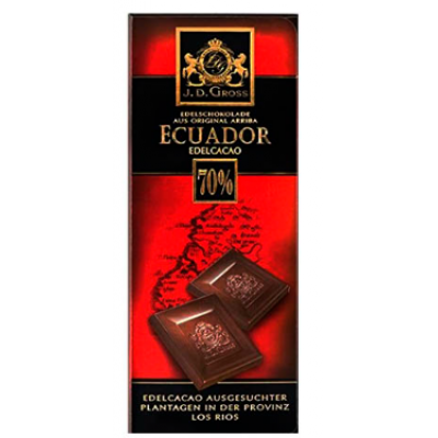 Шоколад плиточный J. D. Gross Ecuador 70% 125 г