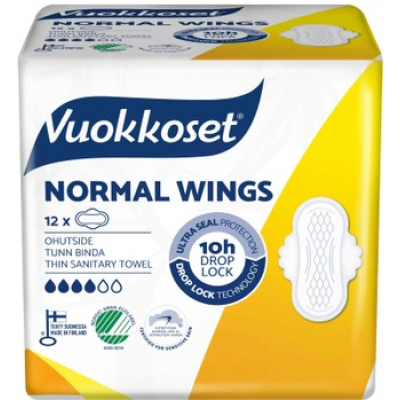 Прокладки тонкие с крылашками Vuokkoset Normal Wings 12шт