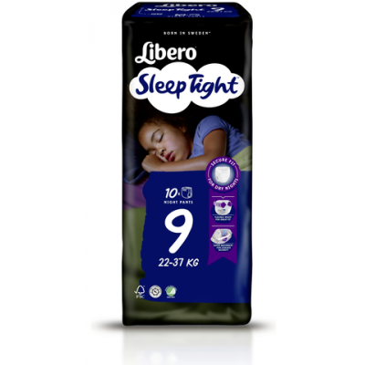 Подгузники трусики Libero SleepTight 9 на вес 22-37кг 10шт