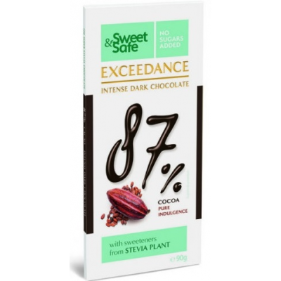 Плиточный темный шоколад Sweet & Safe Exceedance Premium Dark Chocolate 87% 90г