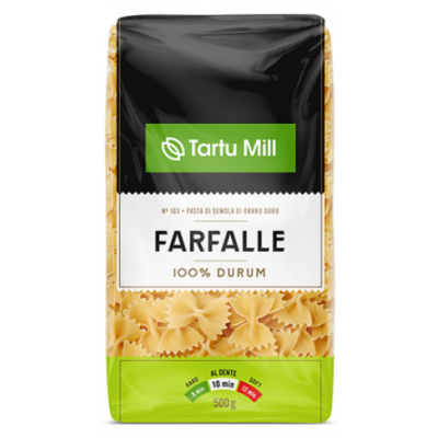 Паста из твердых сортов Фарфалле TARTU MILL Farfalle 500г