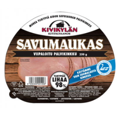 Ветчина деревенская Kivikyla Savumaukas 98% 250г нарезка