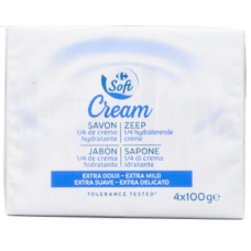 Мыло кусковое Carrefour Soft Cream Soap saippua 4x100г