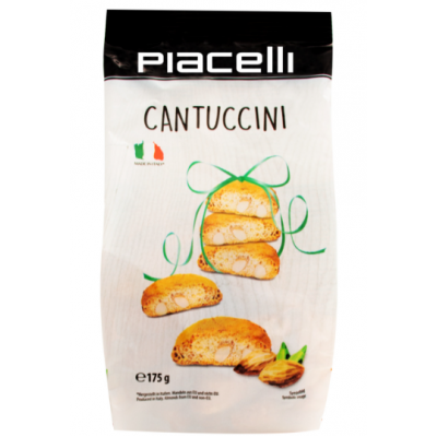 Печенье PIACELLI Cantuccini 175г с миндалем в мягкой упаковке