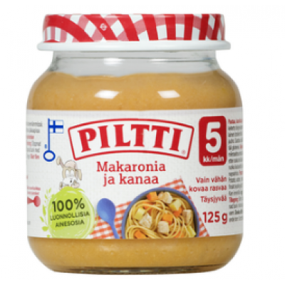 Детское питание Piltti Makaronia Ja Kanaa с 5 месяцев 125 г паста с курицей