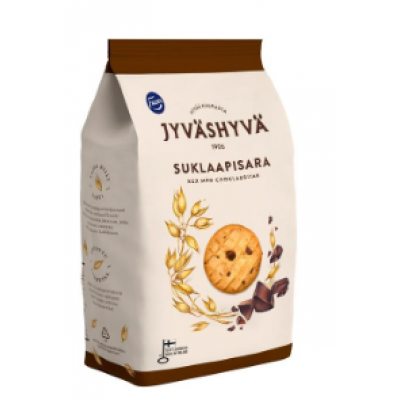 Овсяное печенье Fazer Jyvashyva с шоколадными кусочками 350г