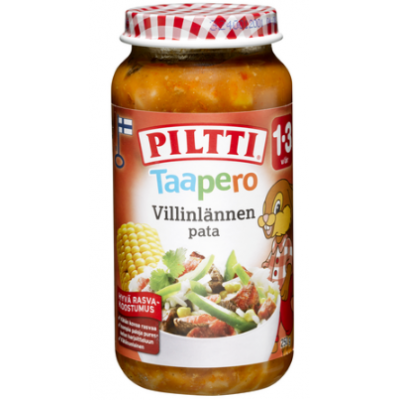 Рис с говядиной и кукурузой Piltti Villinlannenpata 250 г для детей от 1-3 лет